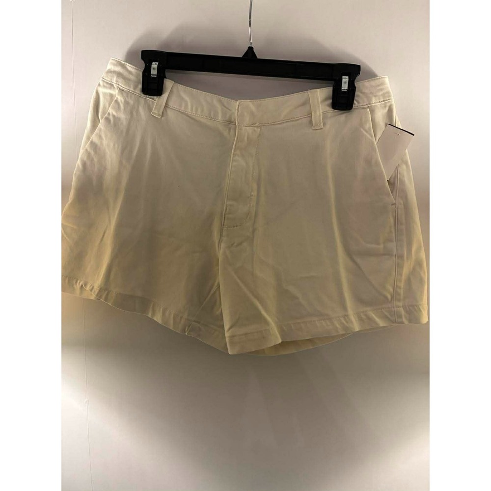 Banana Republic Shorts Womens 10 White Cotton Blend Mid Rise Classic Summer